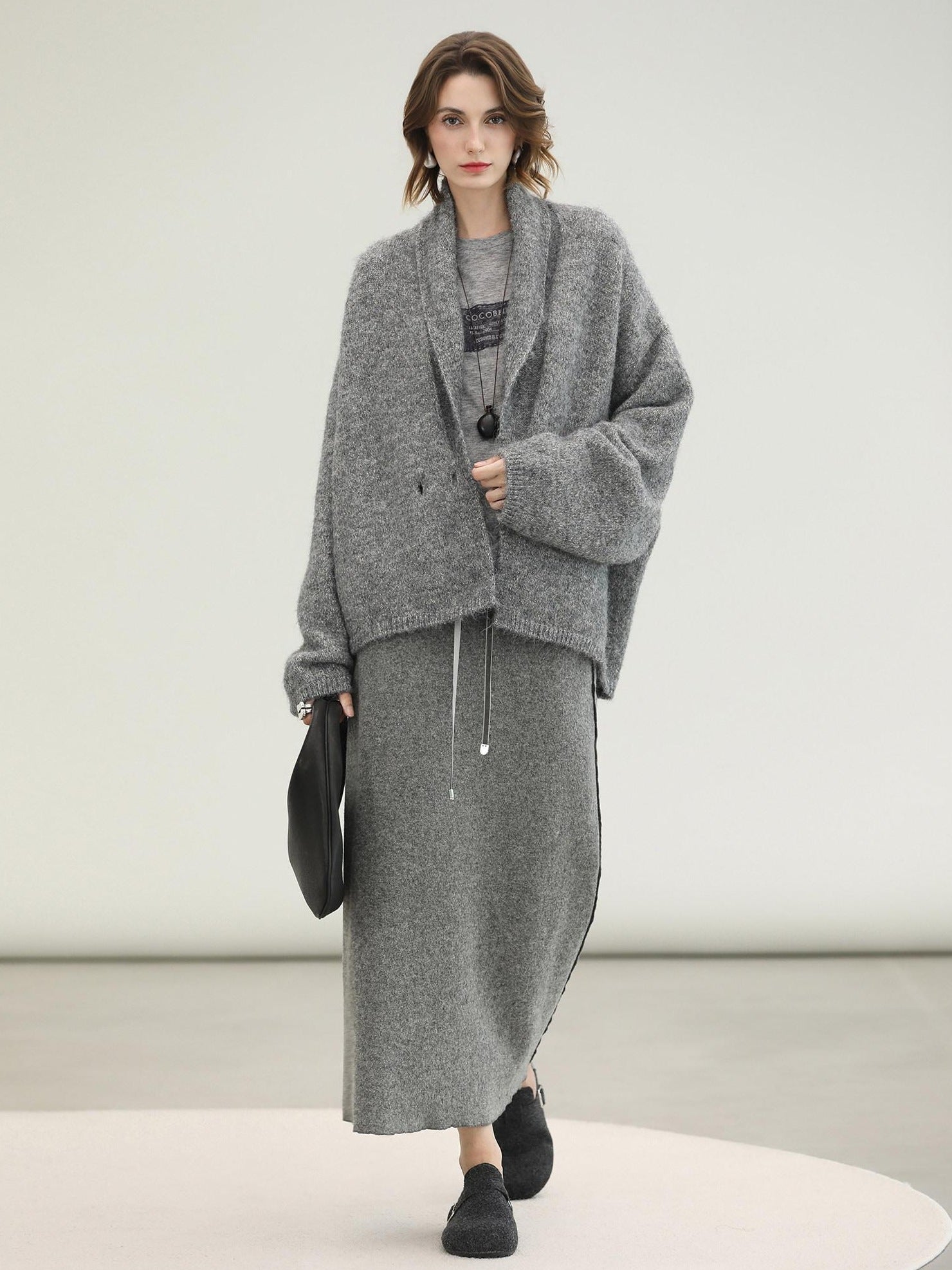 COCOBELLA 100% Wool Lined High Waist Pocket Side Zipper Straight Pencil Office Skirts