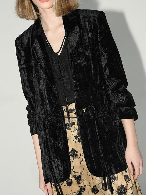 COCOBELLA 3D Embellished Pocket Straight Fit Commuter Blazer For Women Casual Jackets