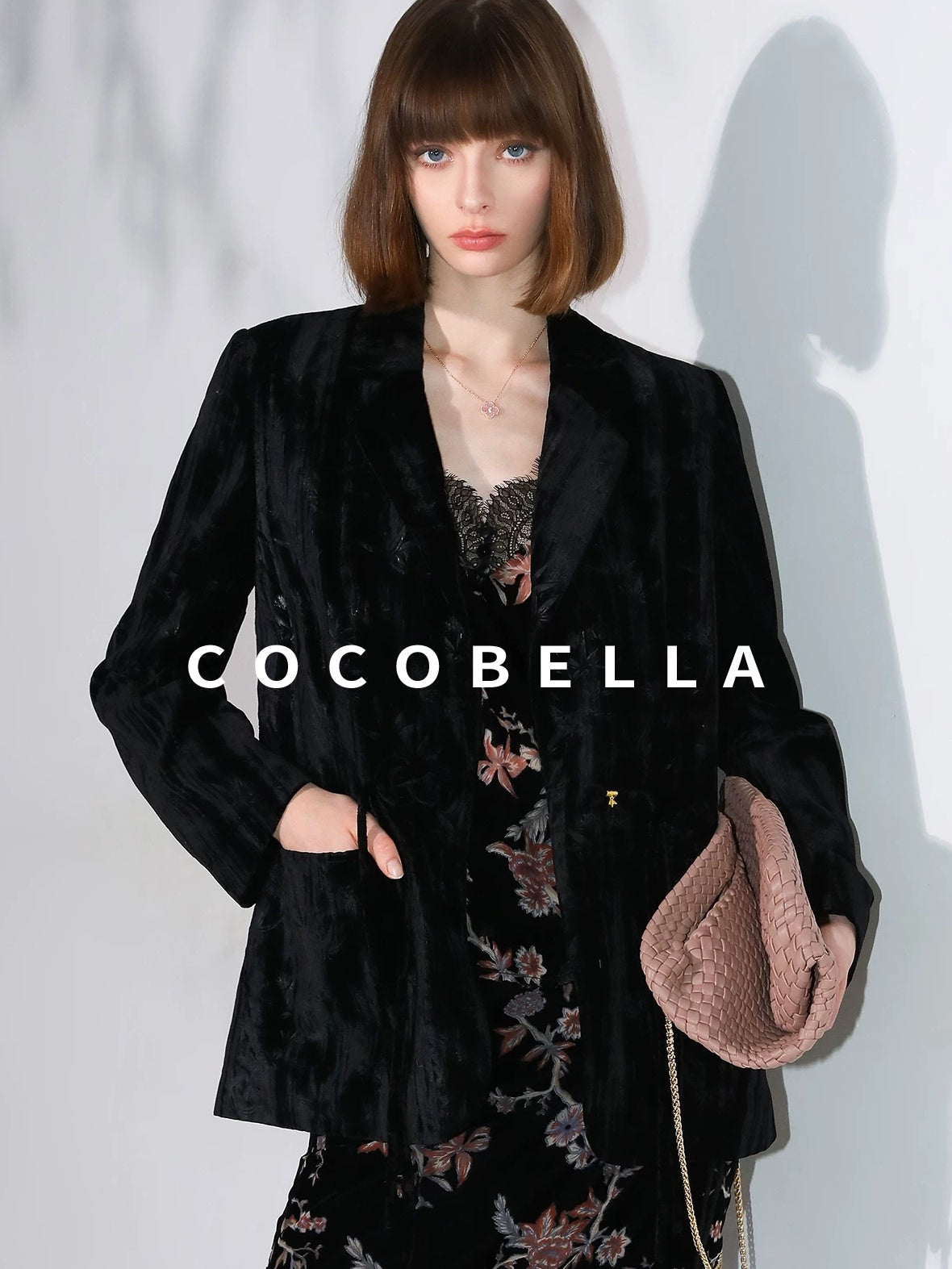 COCOBELLA 3D Embellished Pocket Straight Fit Commuter Blazer For Women Casual Jackets