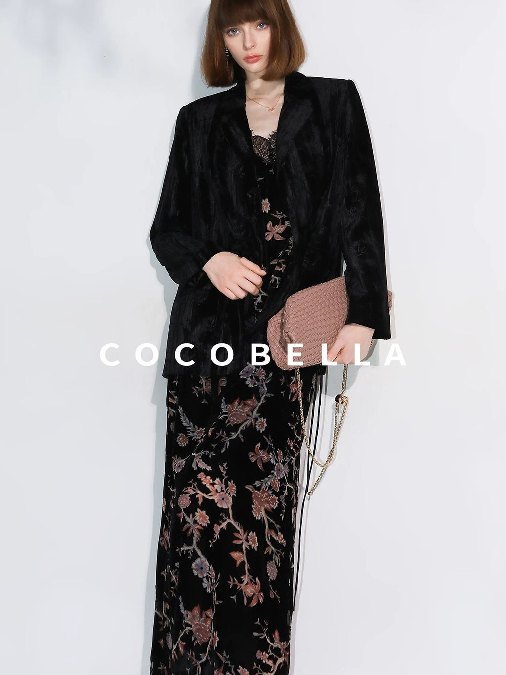 COCOBELLA 3D Embellished Pocket Straight Fit Commuter Blazer For Women Casual Jackets