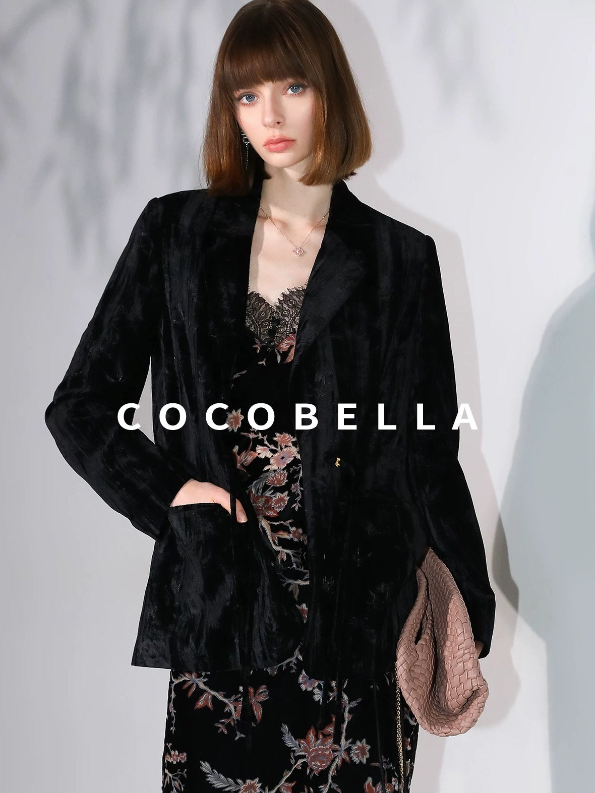 COCOBELLA 3D Embellished Pocket Straight Fit Commuter Blazer For Women Casual Jackets