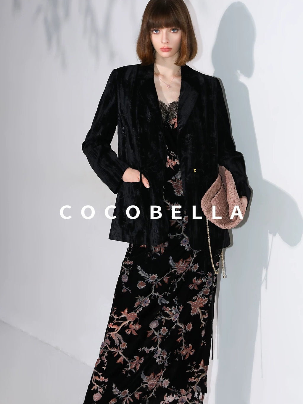 COCOBELLA 3D Embellished Pocket Straight Fit Commuter Blazer For Women Casual Jackets