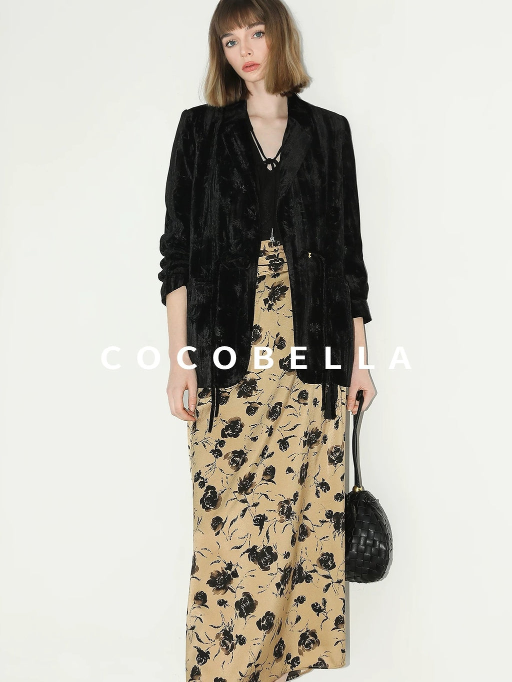 COCOBELLA 3D Embellished Pocket Straight Fit Commuter Blazer For Women Casual Jackets