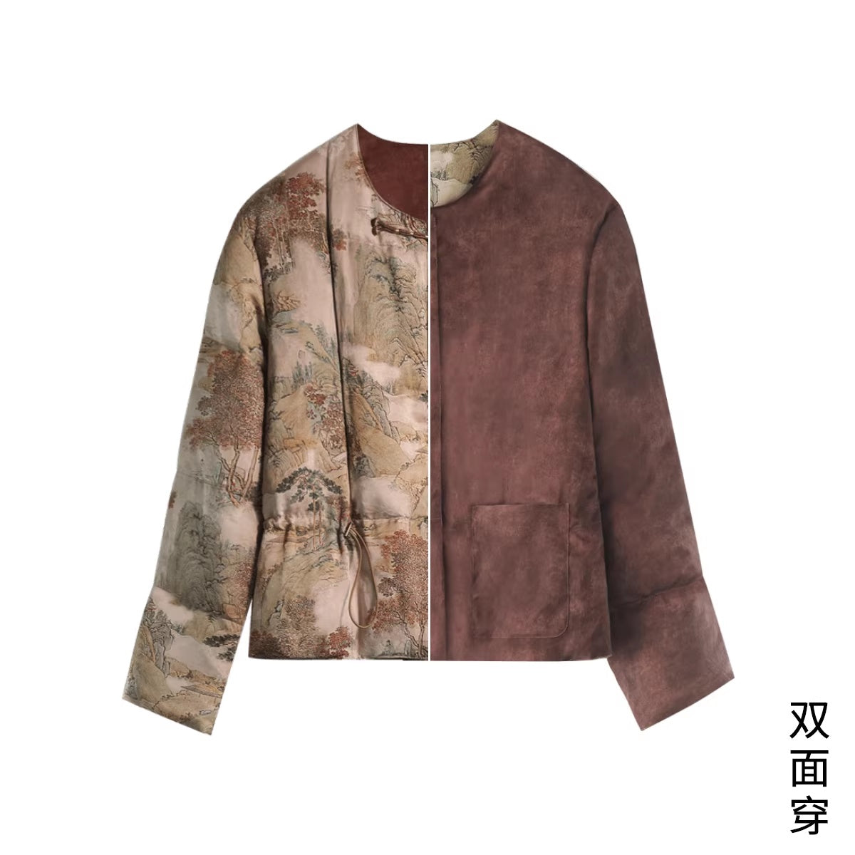 COCOBELLA_90%_Down_Double_Faced_Reversible_Floral_Print_Straight_Commuter_Down_Jackets_MISSTT