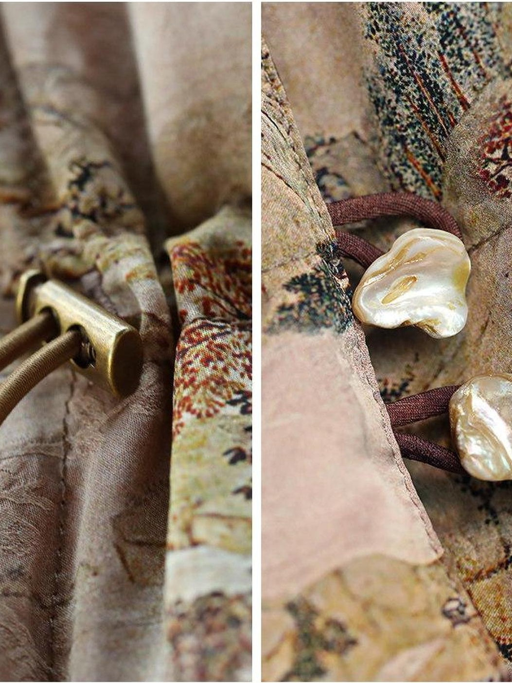 COCOBELLA 90% Down Double Faced Reversible Floral Print Straight Commuter Down Jackets