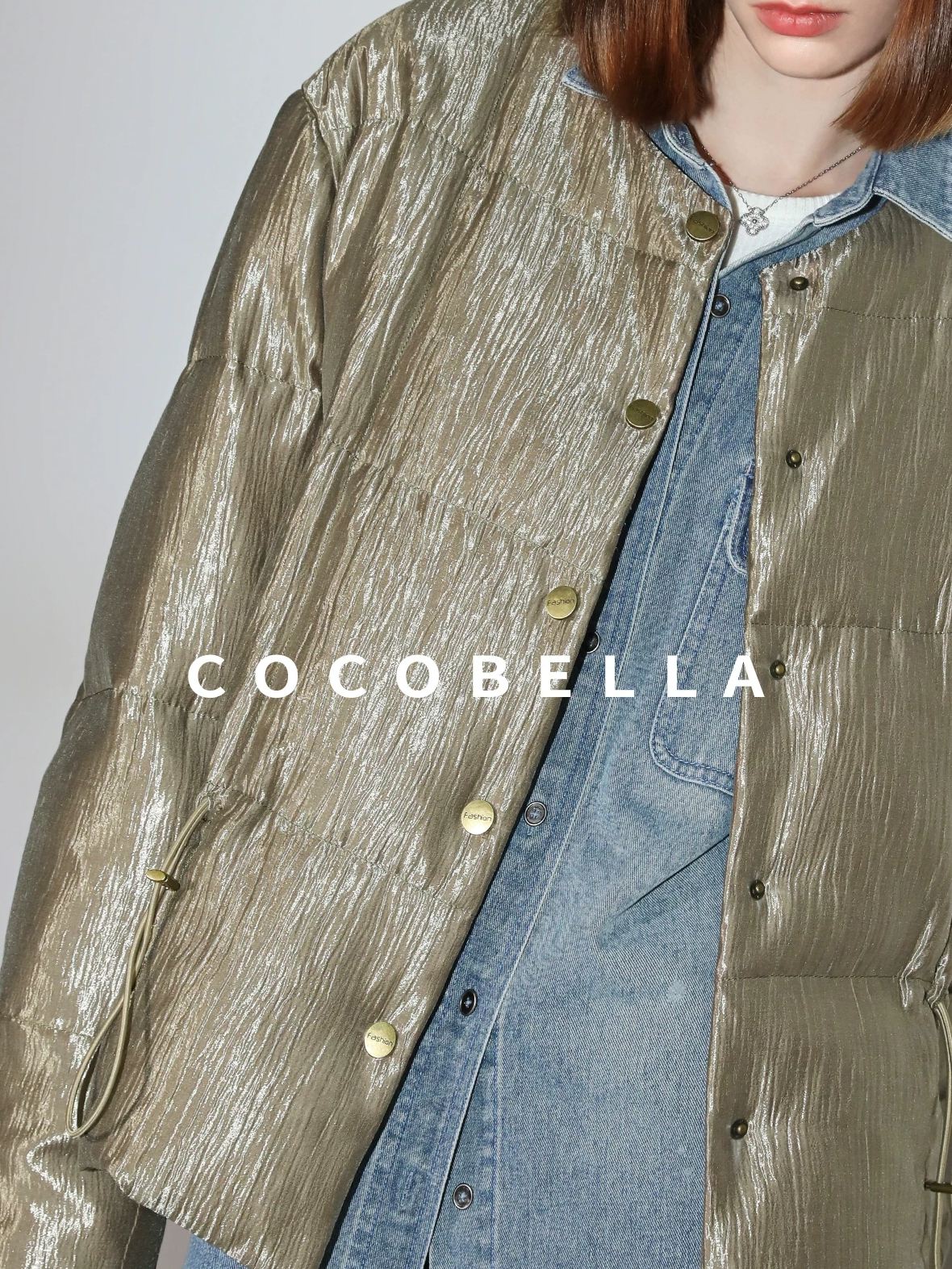 COCOBELLA 90 Percent Duck Down Lyocell Office Regular Fit Avocado Green Down Jackets