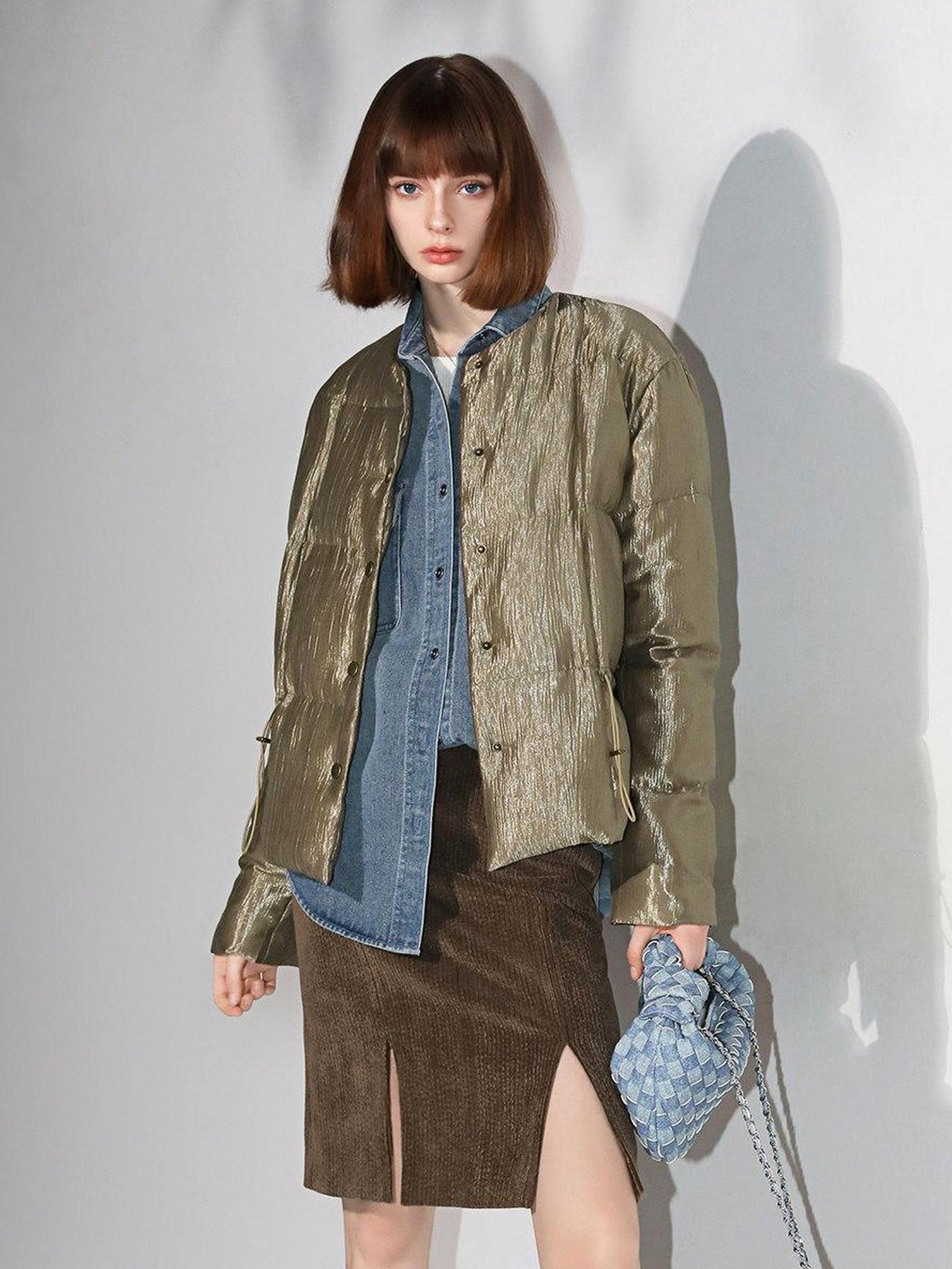 COCOBELLA 90 Percent Duck Down Lyocell Office Regular Fit Avocado Green Down Jackets