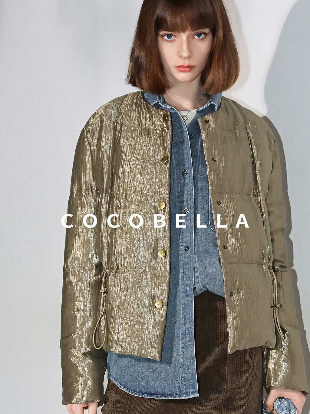 COCOBELLA 90 Percent Duck Down Lyocell Office Regular Fit Avocado Green Down Jackets