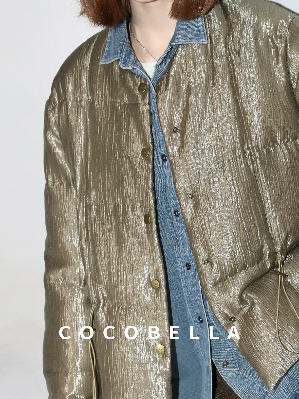 COCOBELLA 90 Percent Duck Down Lyocell Office Regular Fit Avocado Green Down Jackets
