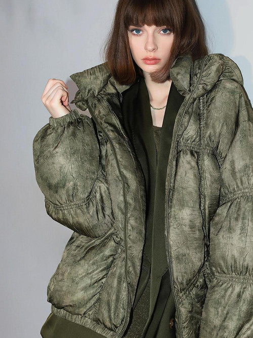 COCOBELLA 90 Percent White Duck Down 150G Commuter Ol Fit Moss Green Short Down Jackets