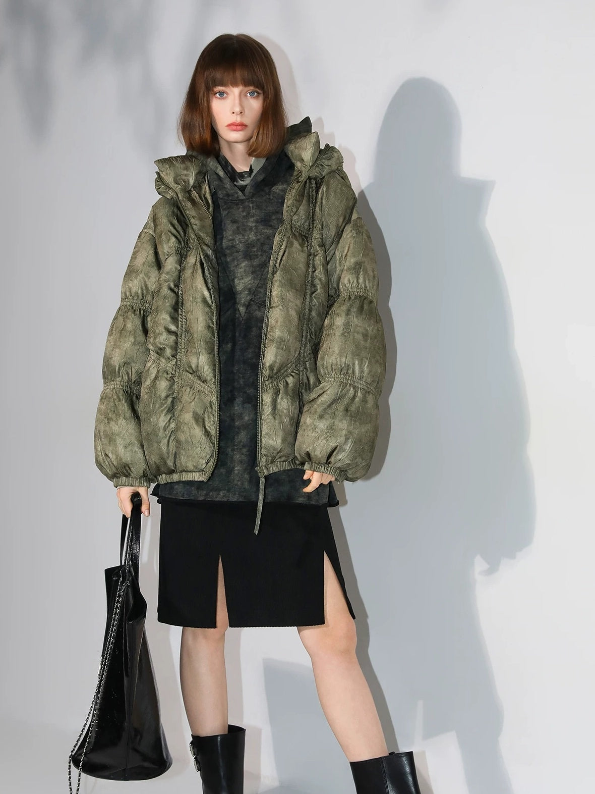 COCOBELLA 90 Percent White Duck Down 150G Commuter Ol Fit Moss Green Short Down Jackets