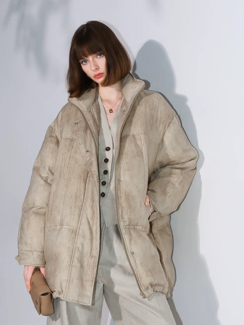 COCOBELLA 90 Percent White Duck Down Warm Midlength Straight Commuter Lyocell Down Jackets