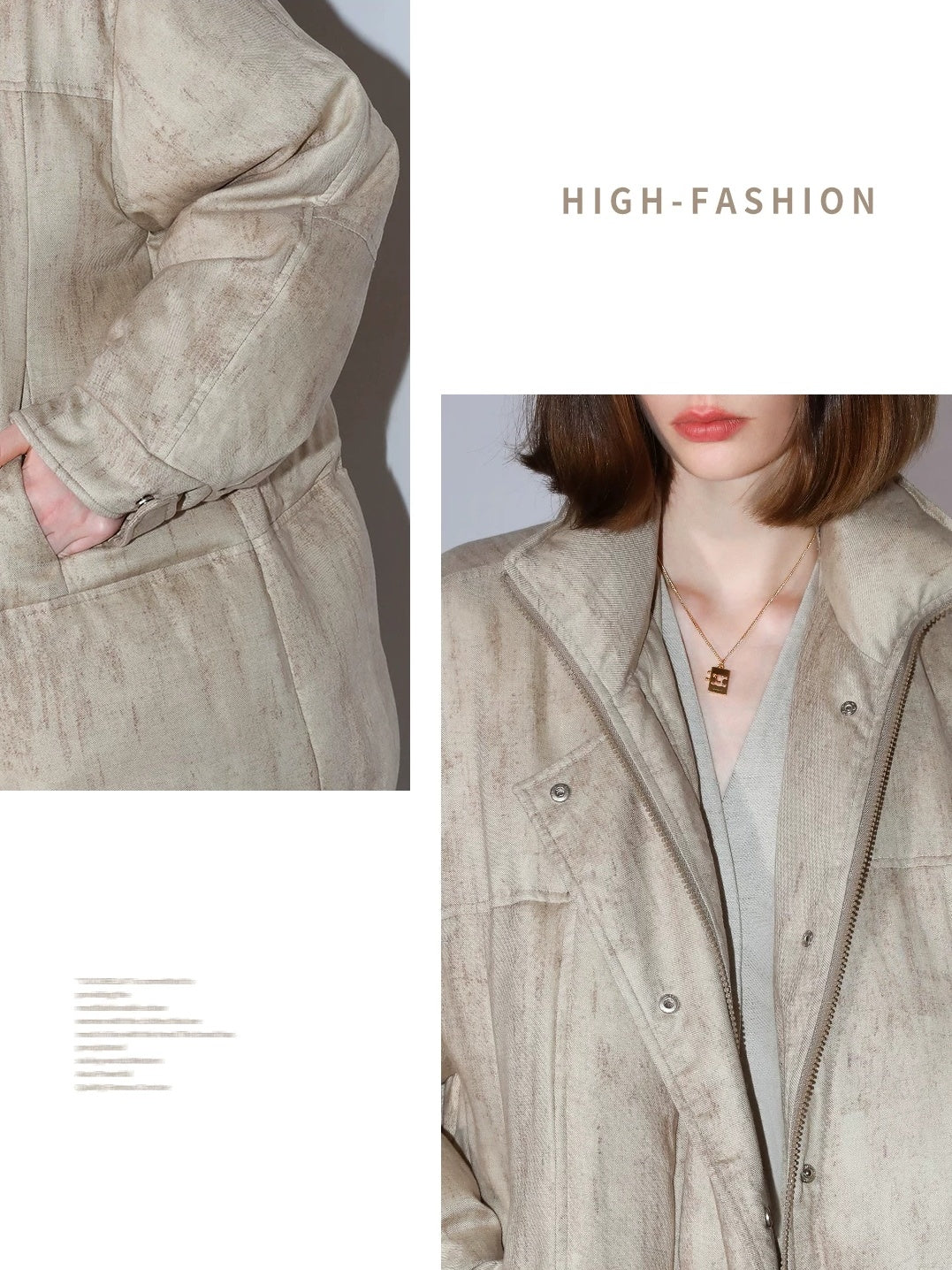 COCOBELLA 90 Percent White Duck Down Warm Midlength Straight Commuter Lyocell Down Jackets