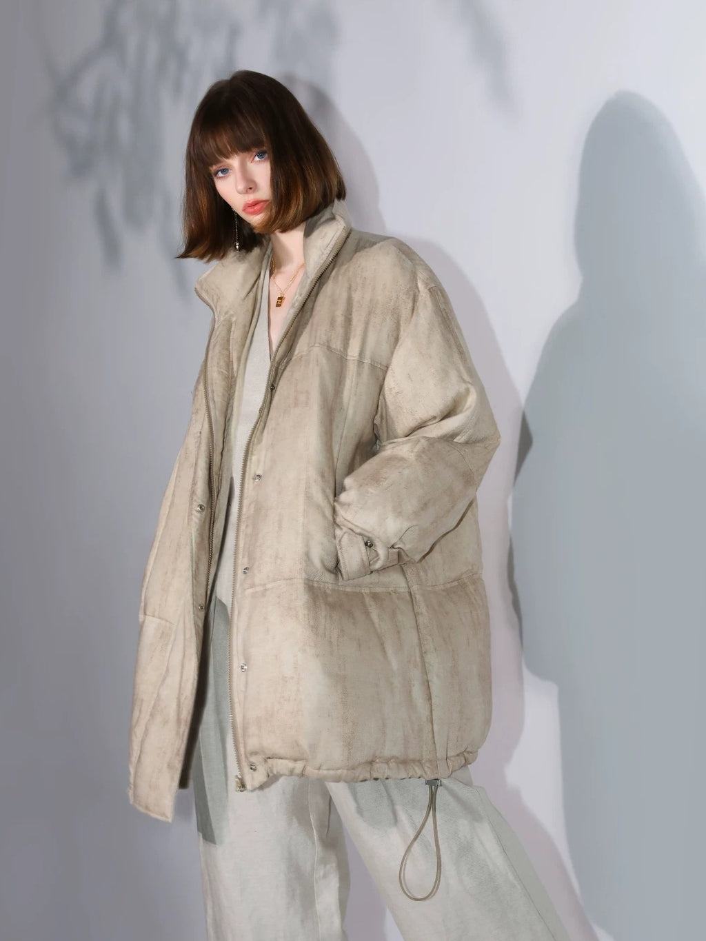 COCOBELLA 90 Percent White Duck Down Warm Midlength Straight Commuter Lyocell Down Jackets