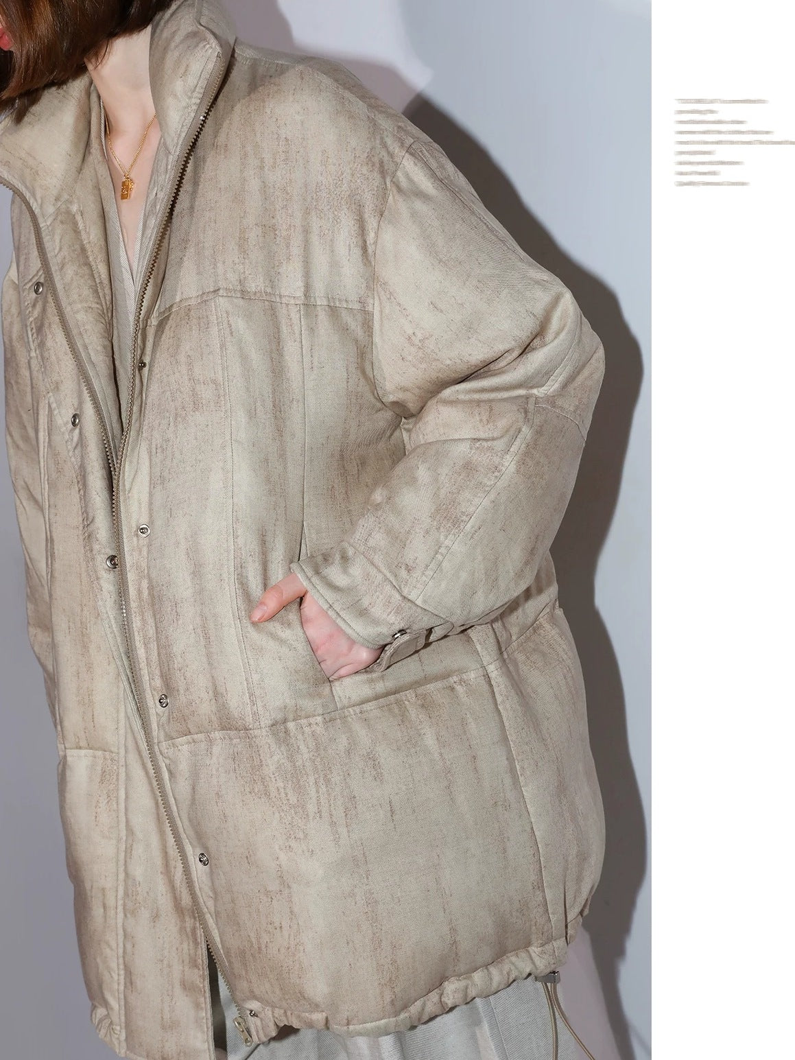 COCOBELLA 90 Percent White Duck Down Warm Midlength Straight Commuter Lyocell Down Jackets