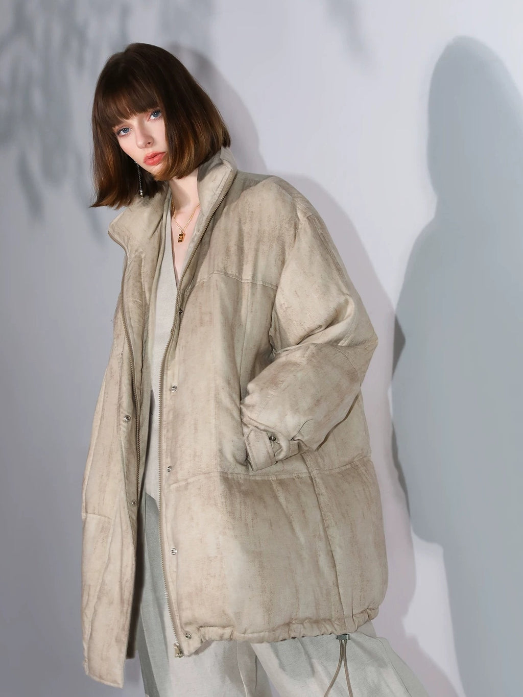 COCOBELLA 90 Percent White Duck Down Warm Midlength Straight Commuter Lyocell Down Jackets