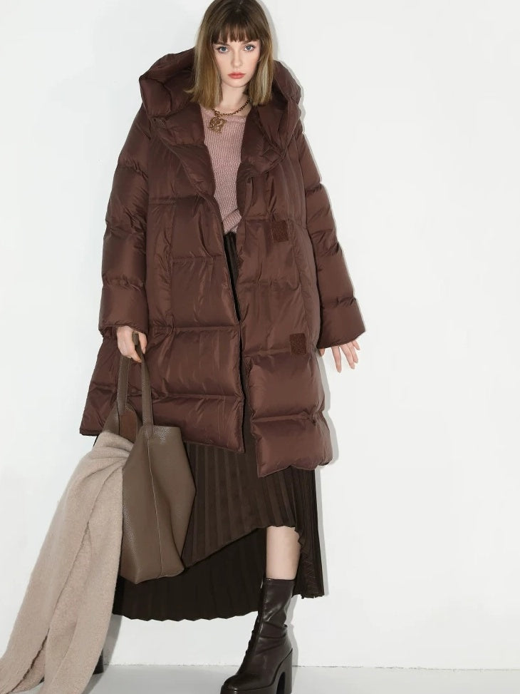 COCOBELLA 90 White Duck Down 200G Straight Fit Commuter Mocha Outerwear Down Jackets