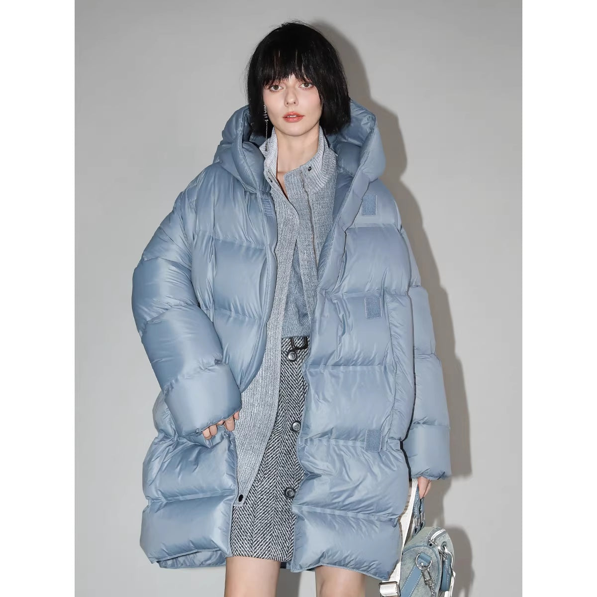 COCOBELLA_90%_White_Duck_Down_Hooded_Loose_Minimalist_Commuter_Mid_Length_Down_Jackets_MISSTT