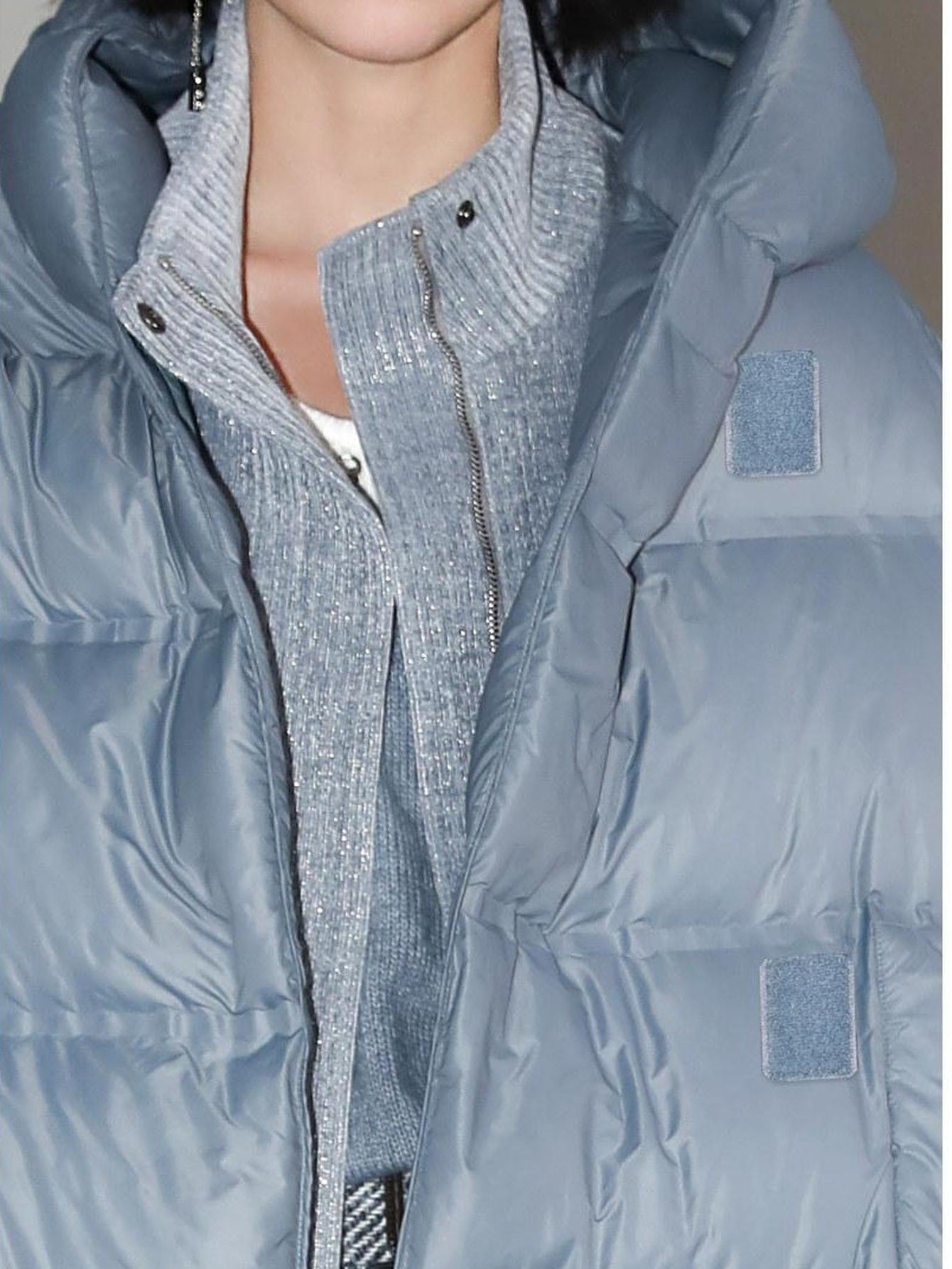 COCOBELLA 90% White Duck Down Hooded Loose Minimalist Commuter Mid Length Down Jackets