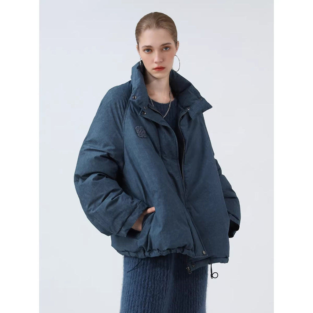 COCOBELLA_90%_White_Duck_Down_Straight_Fit_Vintage_Blue_Urban_Short_Down_Jackets_MISSTT