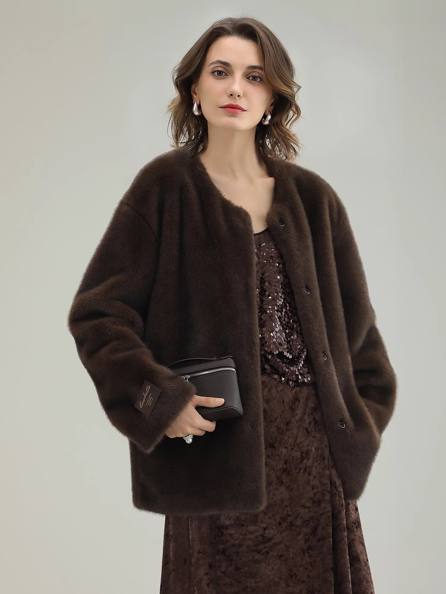 COCOBELLA_All_Over_Faux_Fur_Short_Straight_Fit_Office_Women_Coffee_Brown_Jackets_MISSTT