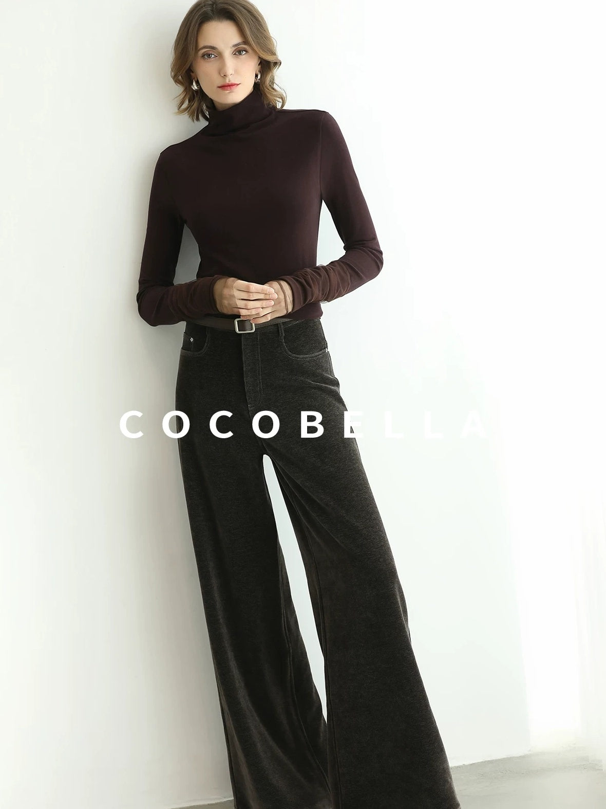COCOBELLA Anti Static High Neck Slim Fit Pullover Mesh Splice Women Long Sleeve Shirts