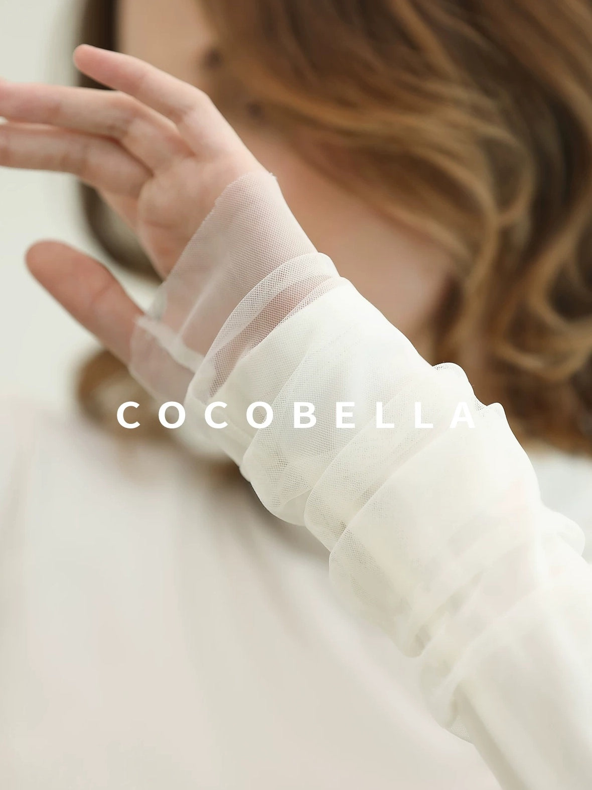 COCOBELLA Anti Static Minimal Slim Fit Mesh Splice High Neck Longsleeve Women Office Shirts