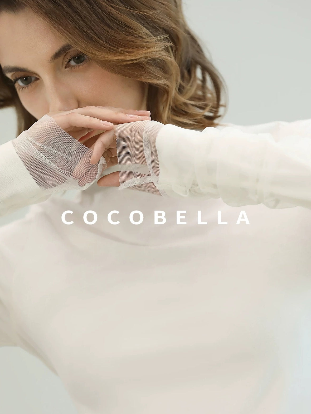 COCOBELLA Anti Static Minimal Slim Fit Mesh Splice High Neck Longsleeve Women Office Shirts