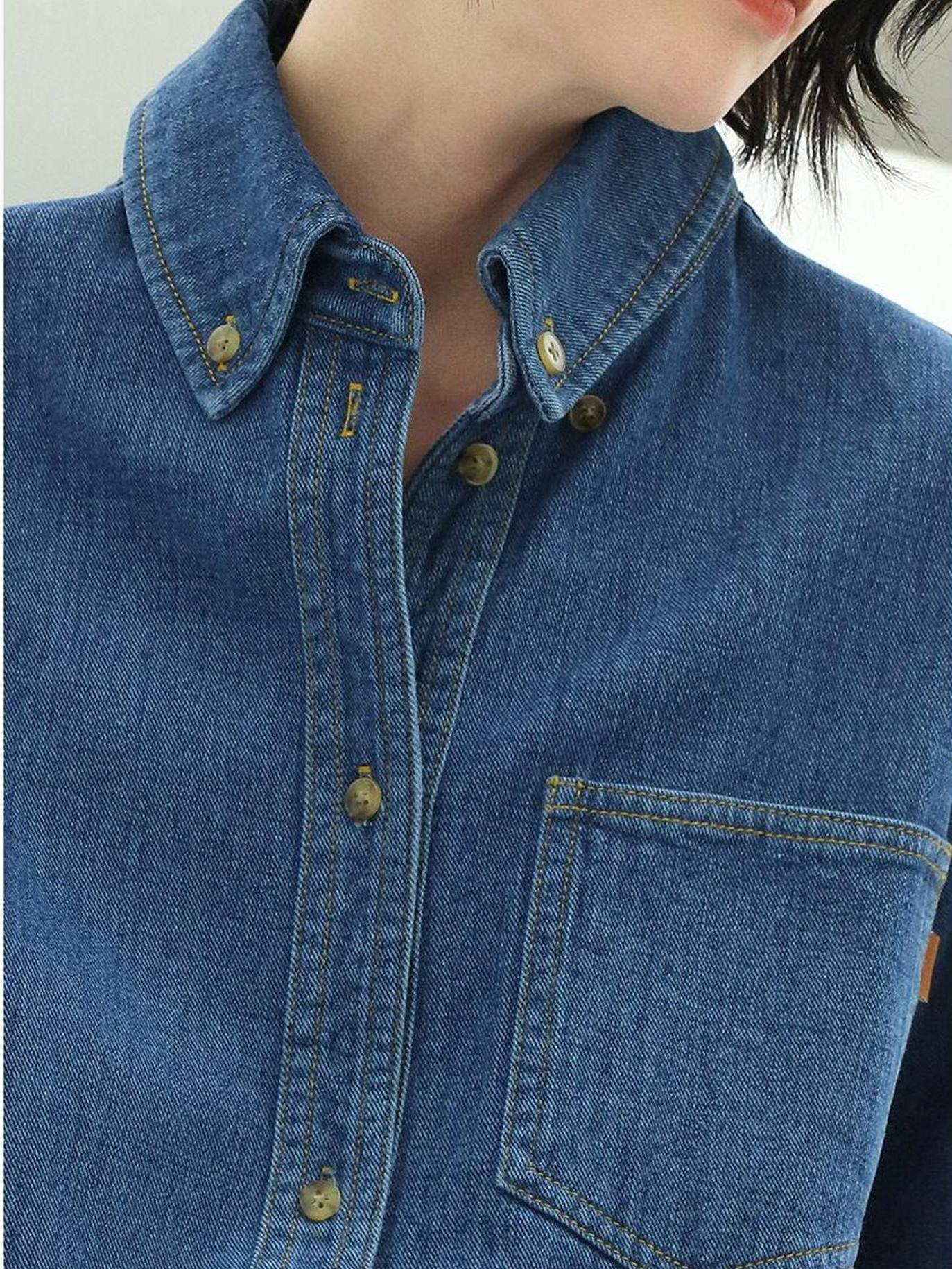 COCOBELLA Brushed Long Sleeve Vintage Button Pocket Straight Fit Women Workwear Shirts