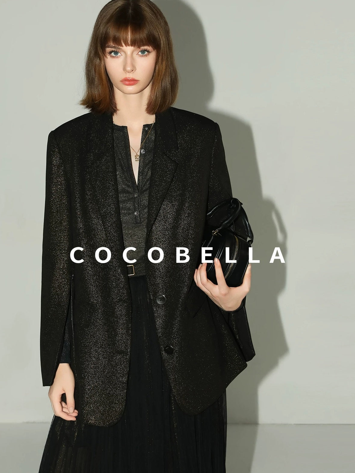 COCOBELLA Button Detail Slim Fit Long Sleeve Office Everyday Polyester Stretch Shirts