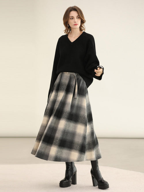 COCOBELLA Classic British Aline Mid Waist Office Commute Casual Womens Skirts