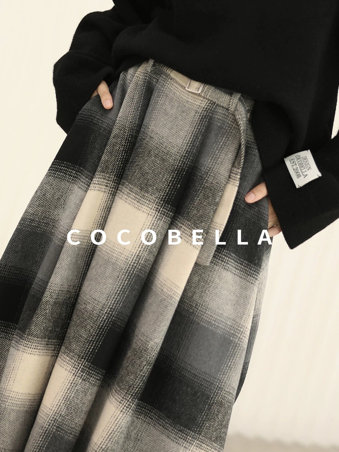 COCOBELLA Classic British Aline Mid Waist Office Commute Casual Womens Skirts