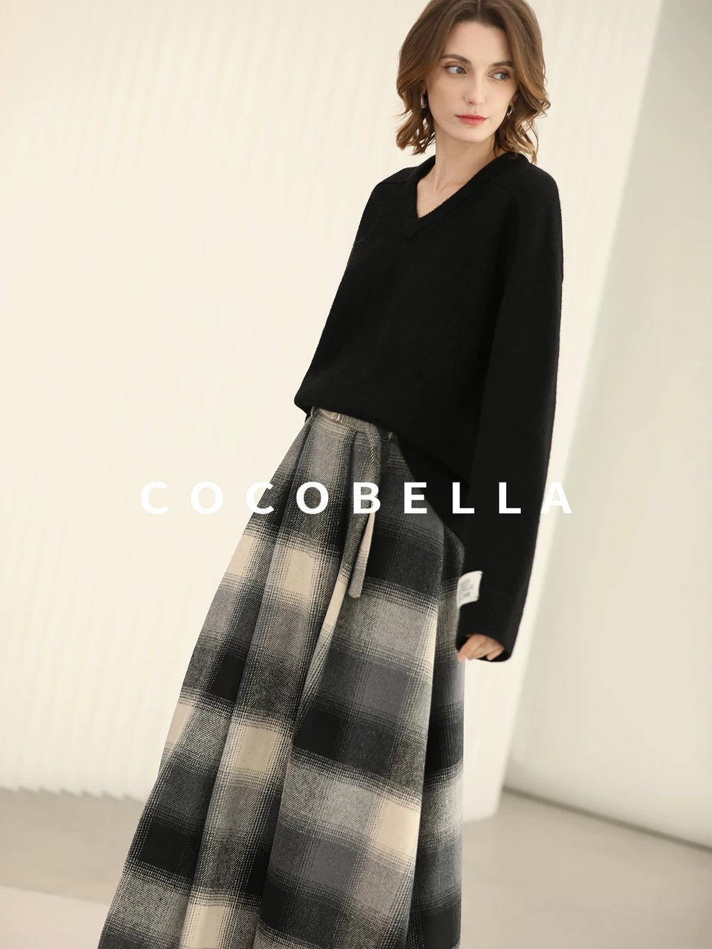 COCOBELLA Classic British Aline Mid Waist Office Commute Casual Womens Skirts