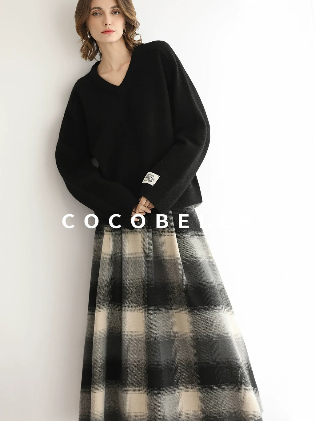 COCOBELLA Classic British Aline Mid Waist Office Commute Casual Womens Skirts