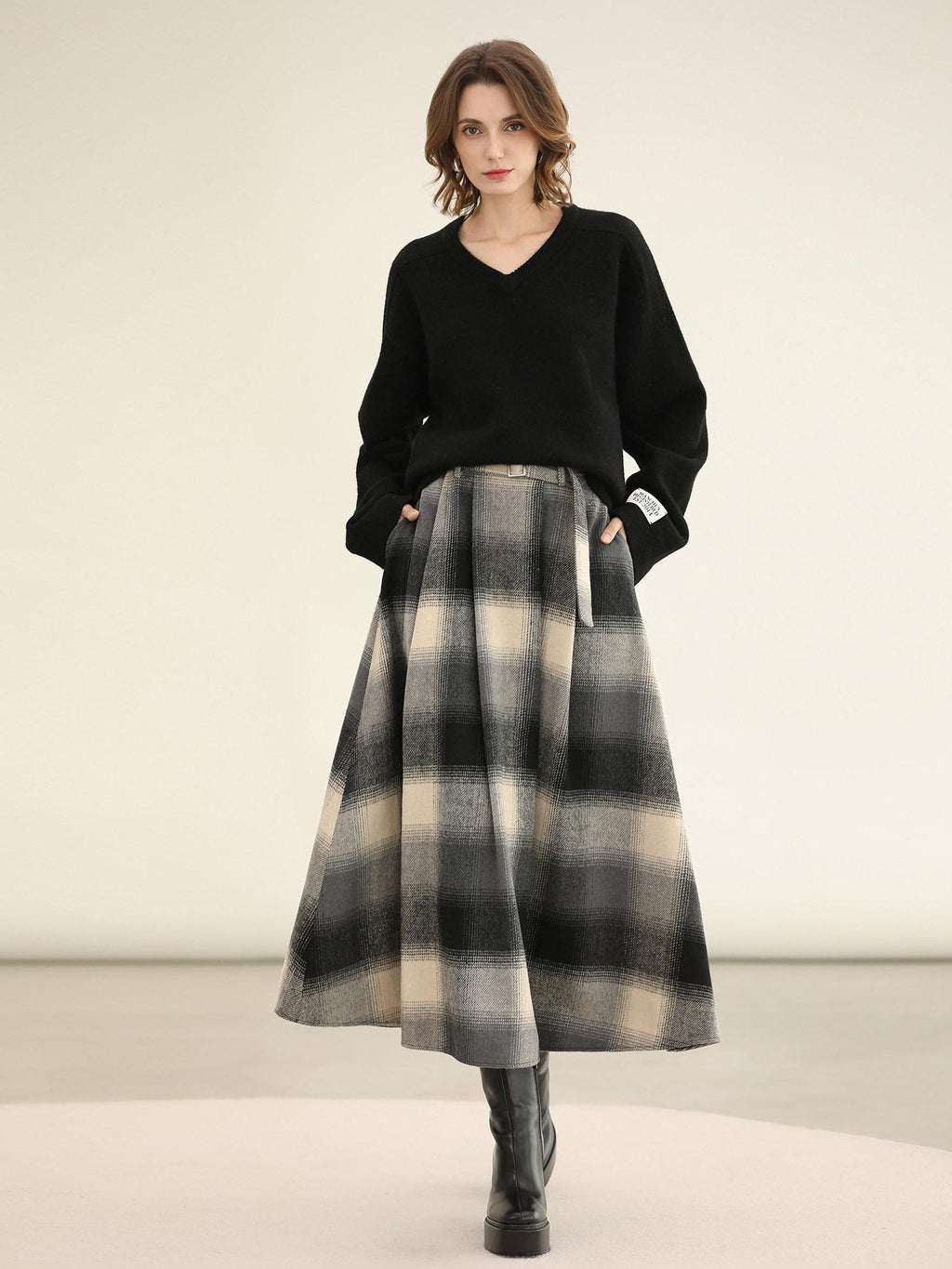 COCOBELLA Classic British Aline Mid Waist Office Commute Casual Womens Skirts