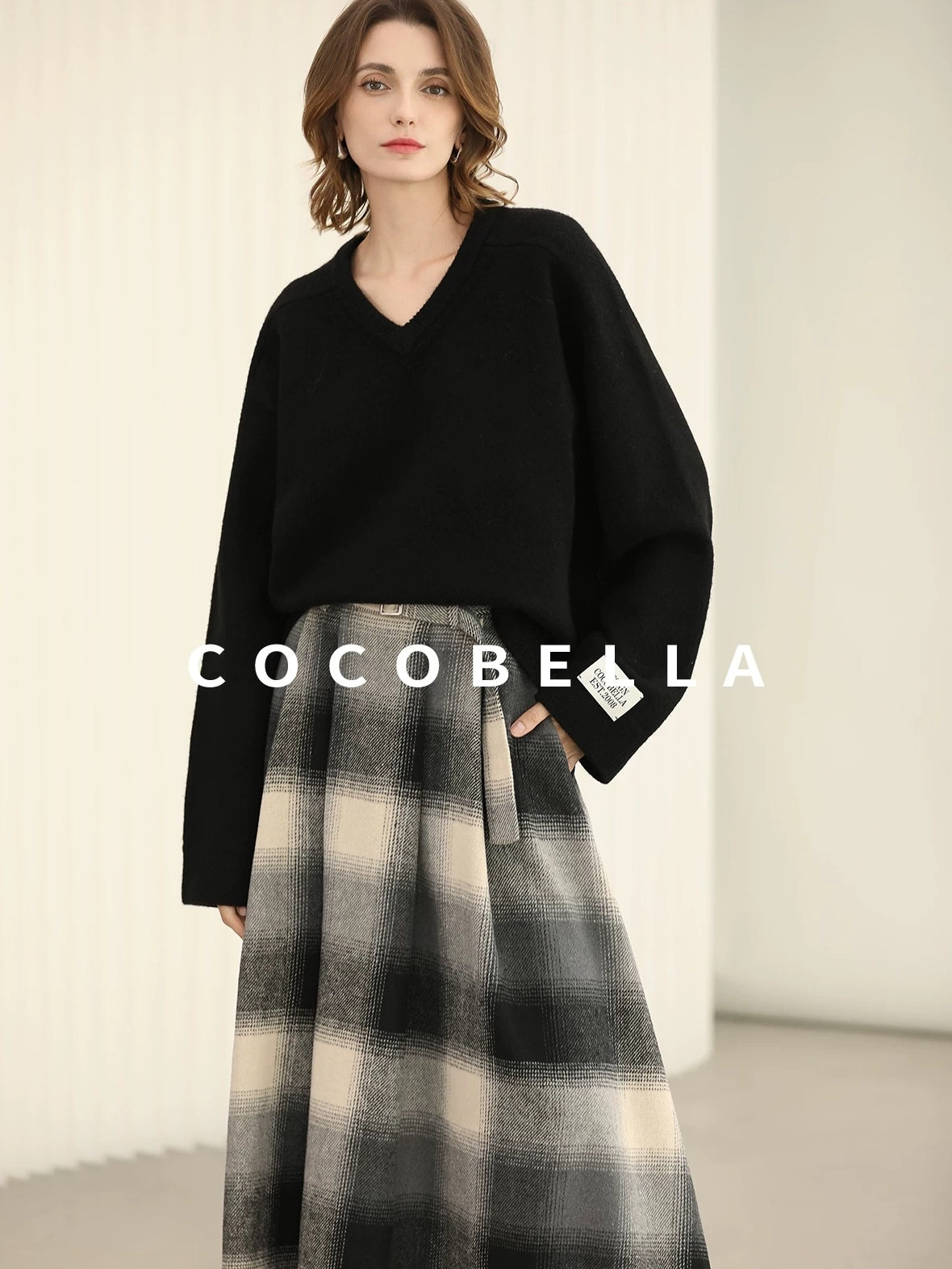 COCOBELLA Classic British Aline Mid Waist Office Commute Casual Womens Skirts