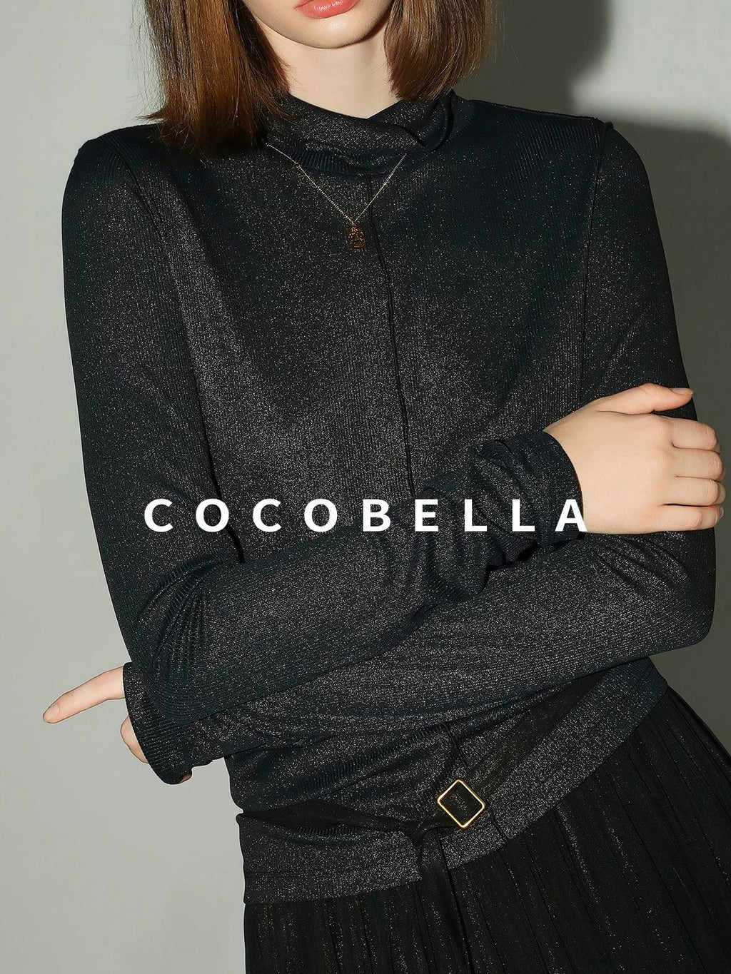 COCOBELLA Comfort Stretch Slim Fit High Neck Long Sleeve Seam Detail Women Office Shirts