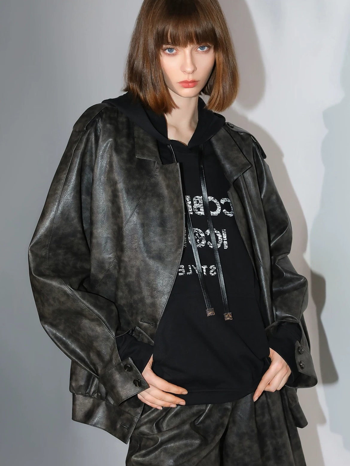 COCOBELLA Cotton Blend Loose Fit Hooded Drawstring Printed Streetwear Sweatshirts