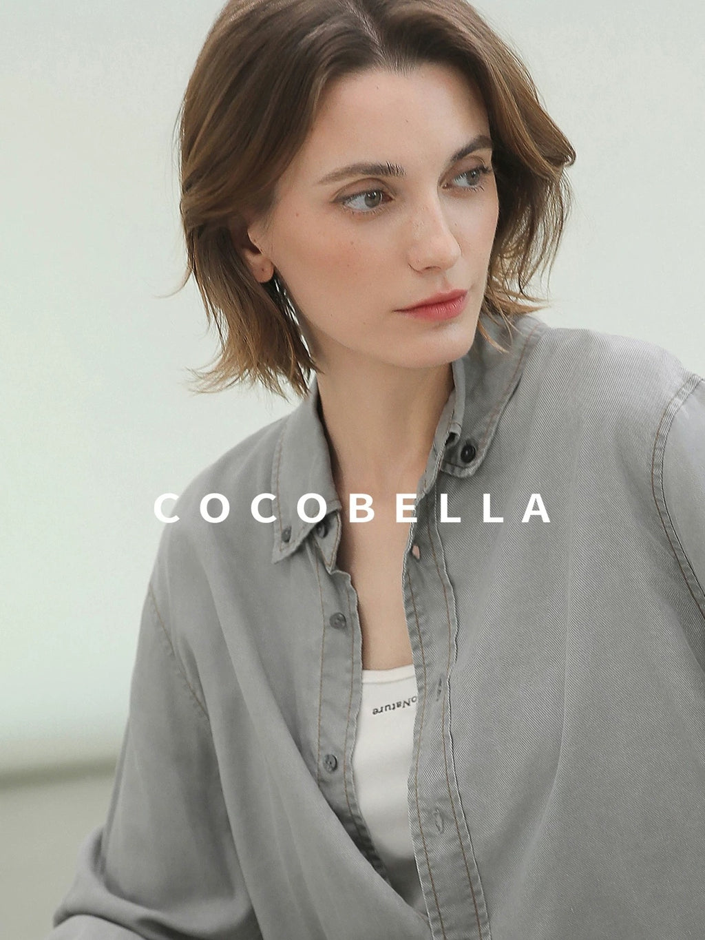 COCOBELLA Cotton Blend Street Slim U Neck Letter Print Women Tank Top Tops