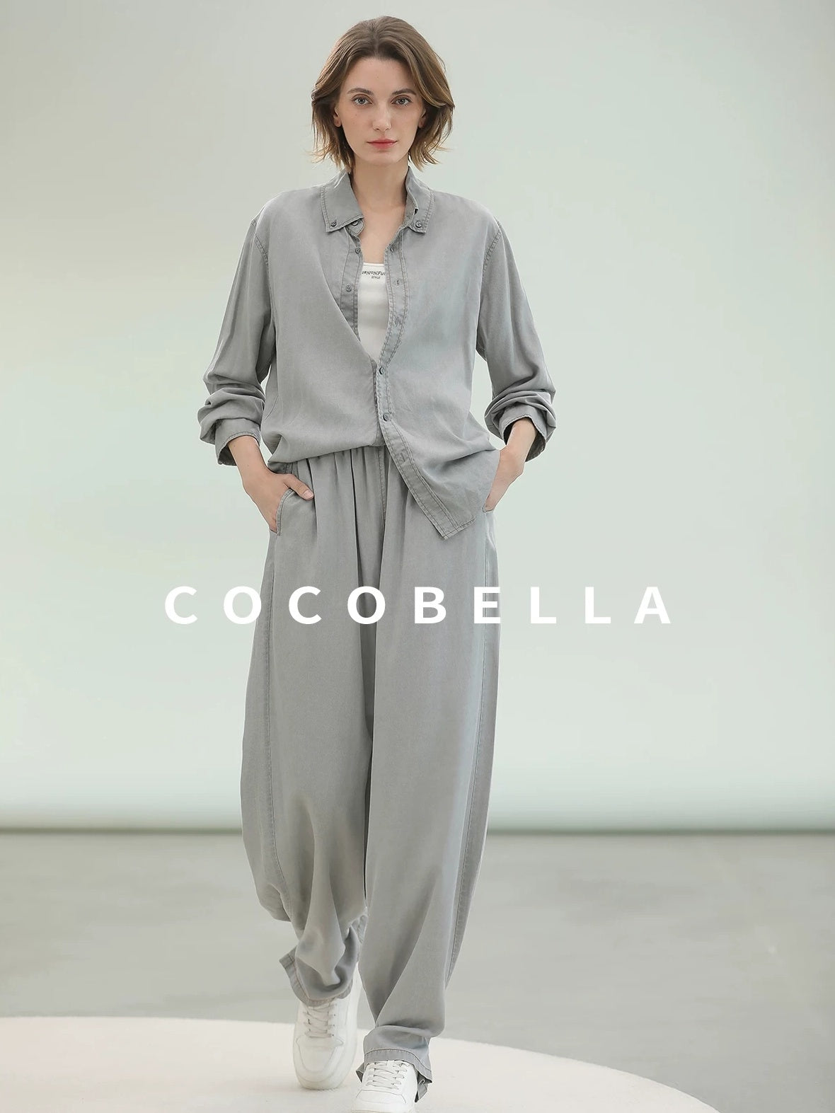 COCOBELLA Cotton Blend Street Slim U Neck Letter Print Women Tank Top Tops