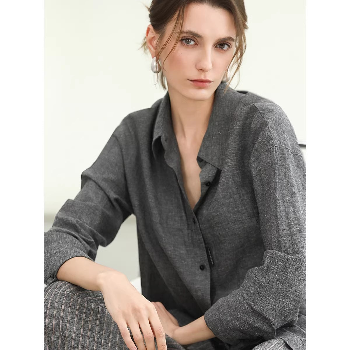 COCOBELLA_Cotton_Linen_Blend_Straight_Button_Collar_Women_Office_Long_Sleeve_Shirts_MISSTT