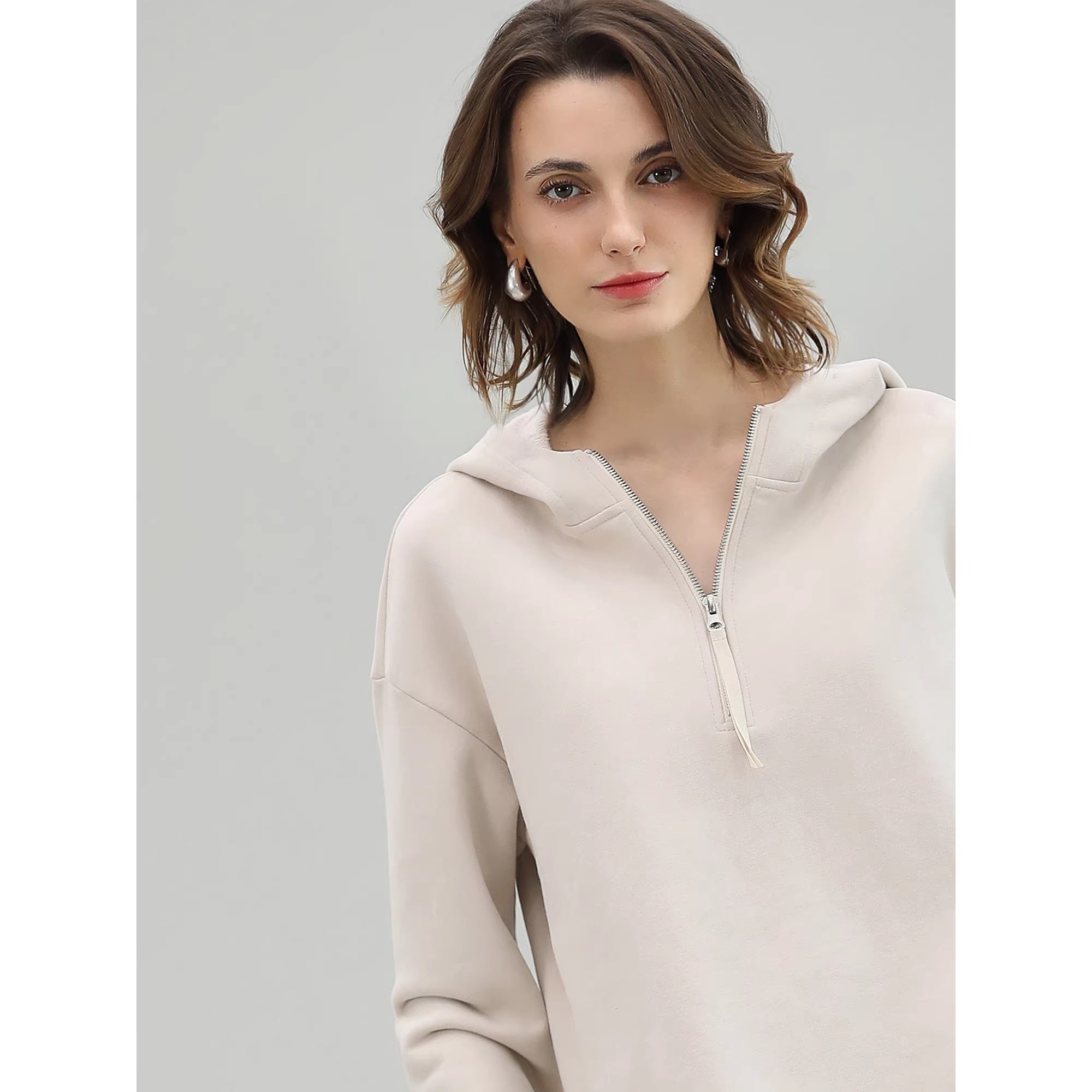 COCOBELLA_Cotton_Rich_Straight_Midlength_Commuter_Hooded_Sweatshirt_Hoodies_MISSTT