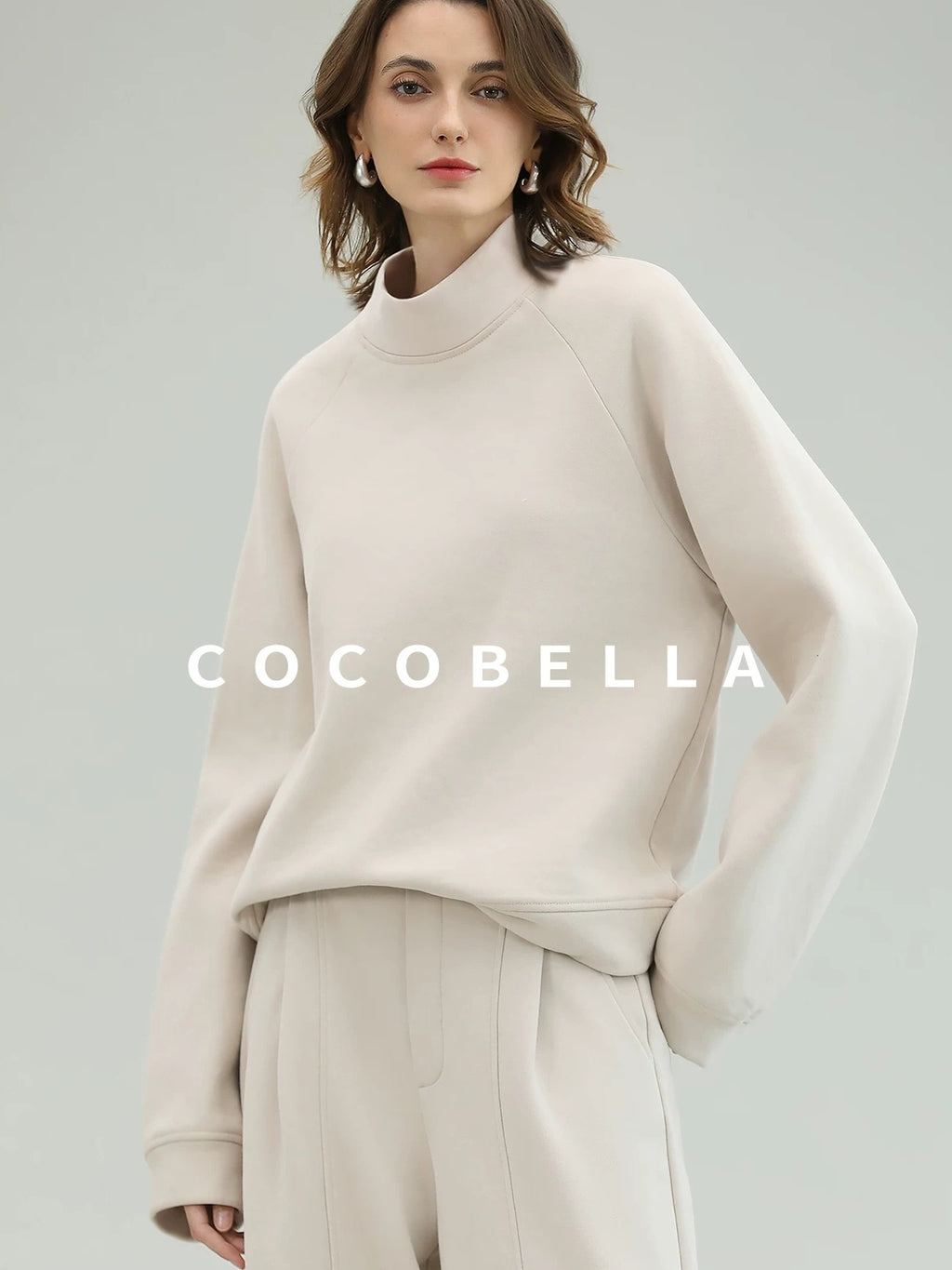 COCOBELLA Cotton Rich Straight Midlength Commuter Hooded Sweatshirt Hoodies