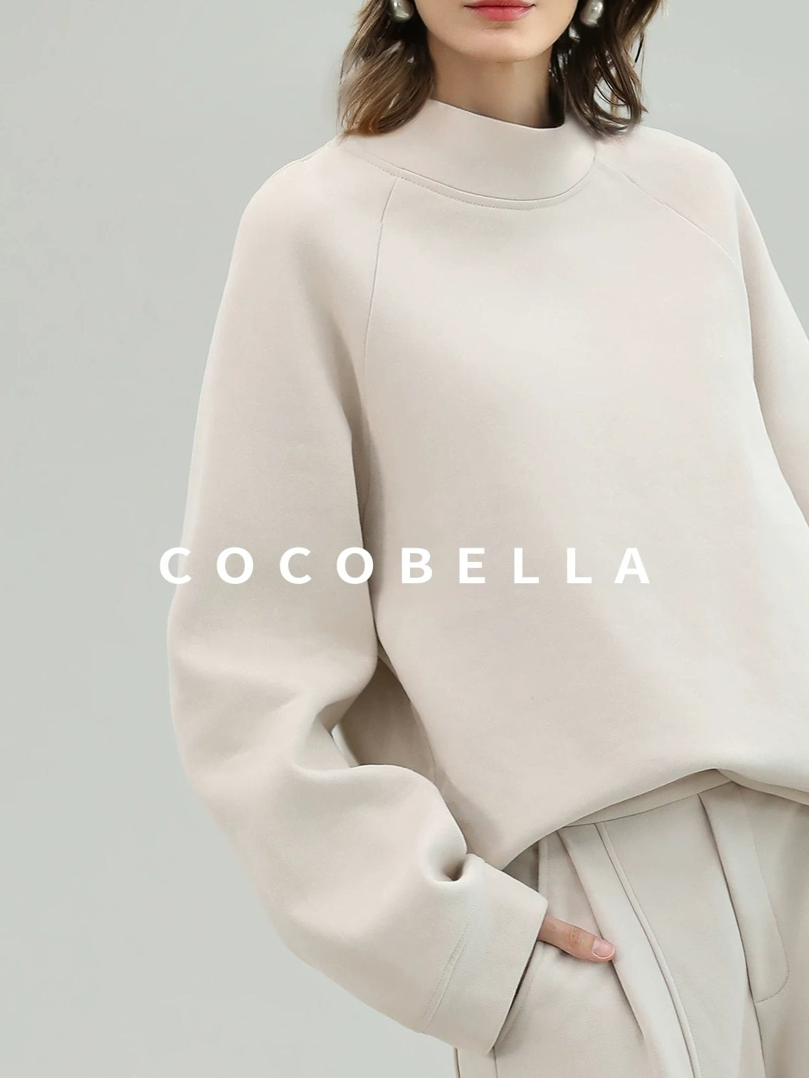 COCOBELLA Cotton Rich Straight Midlength Commuter Hooded Sweatshirt Hoodies