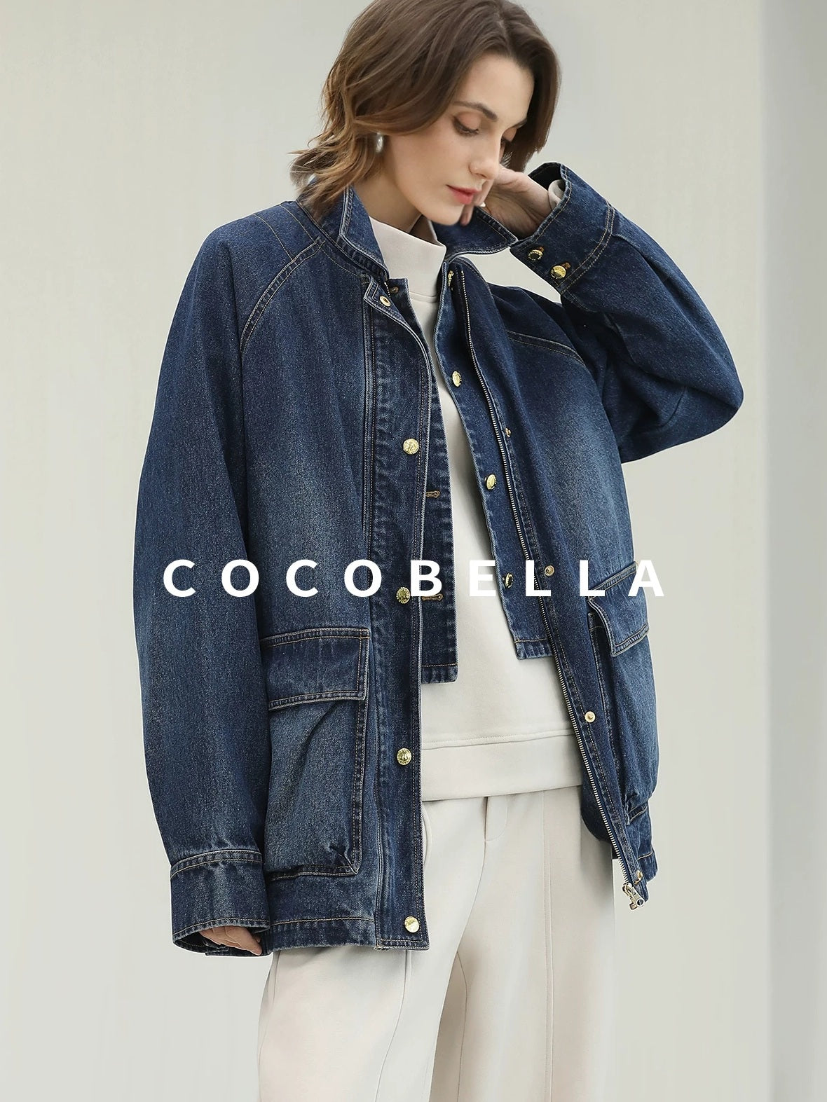 COCOBELLA Cotton Rich Straight Midlength Commuter Hooded Sweatshirt Hoodies