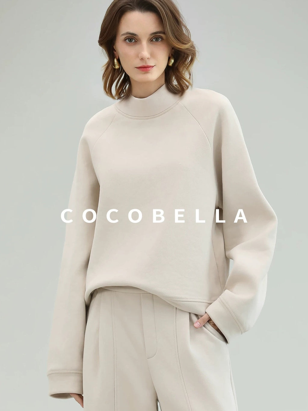 COCOBELLA Cotton Rich Straight Midlength Commuter Hooded Sweatshirt Hoodies