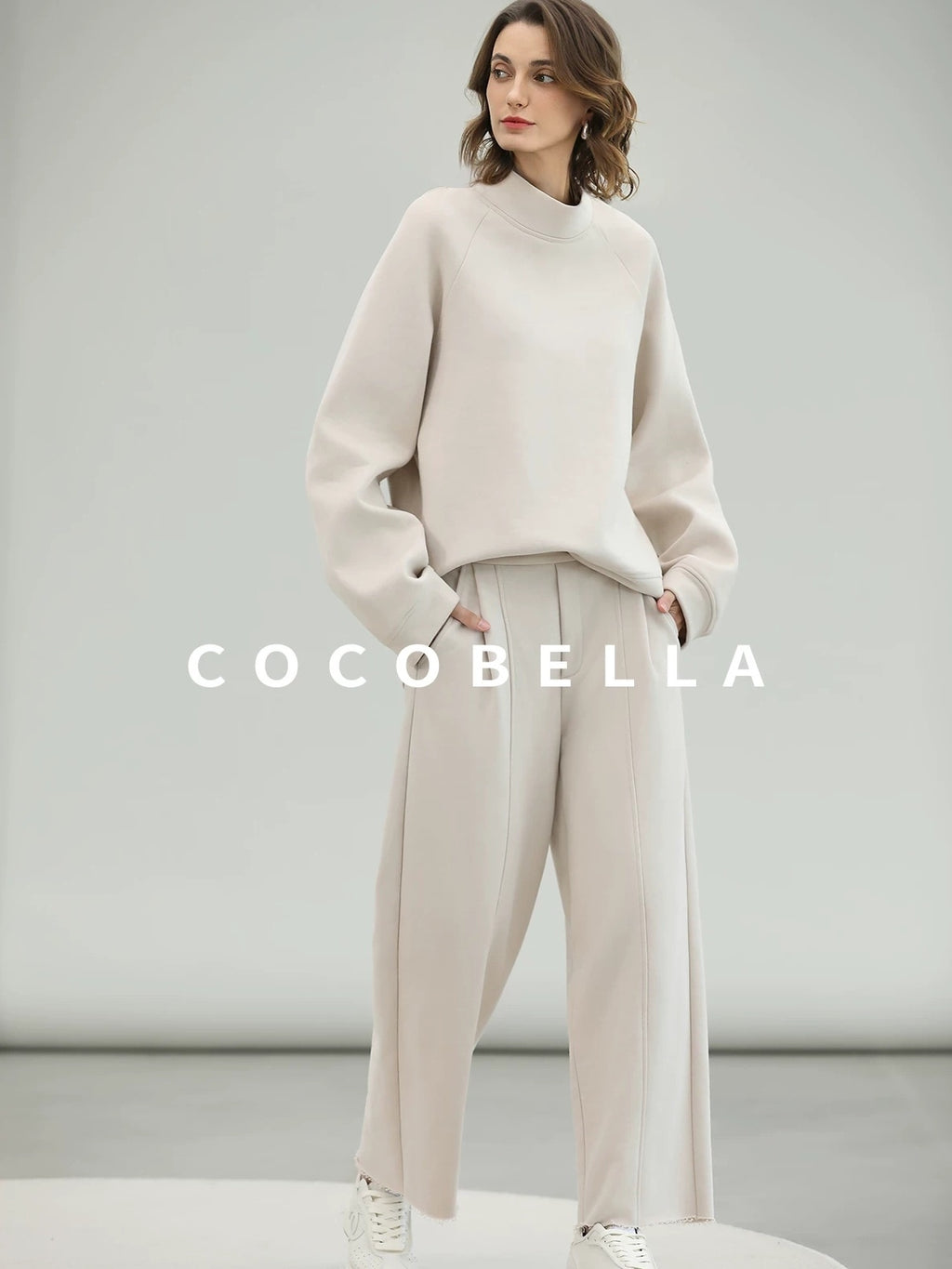 COCOBELLA Cotton Rich Straight Midlength Commuter Hooded Sweatshirt Hoodies