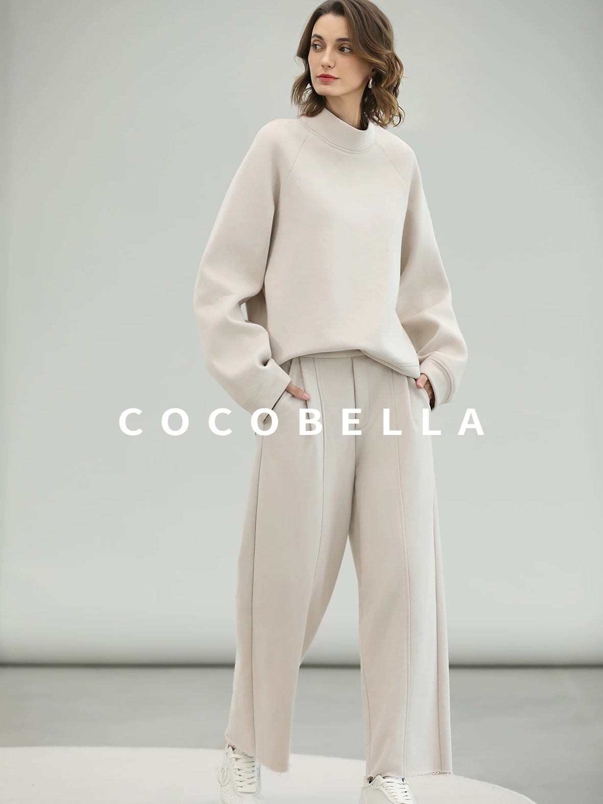 COCOBELLA Cotton Rich Straight Midlength Commuter Hooded Sweatshirt Hoodies