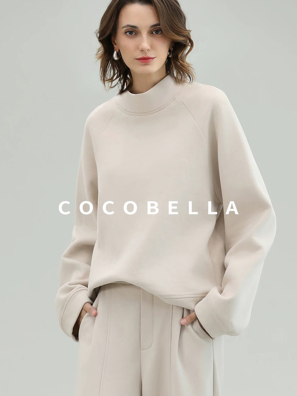 COCOBELLA Cotton Rich Straight Midlength Commuter Hooded Sweatshirt Hoodies