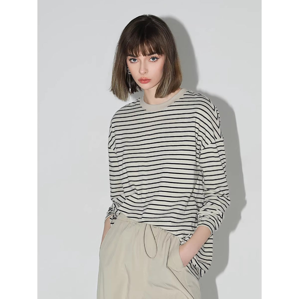 COCOBELLA_Cotton_Stretch_Casual_Straight_Fit_3D_Striped_Round_Neck_Long_Sleeve_Shirts_MISSTT